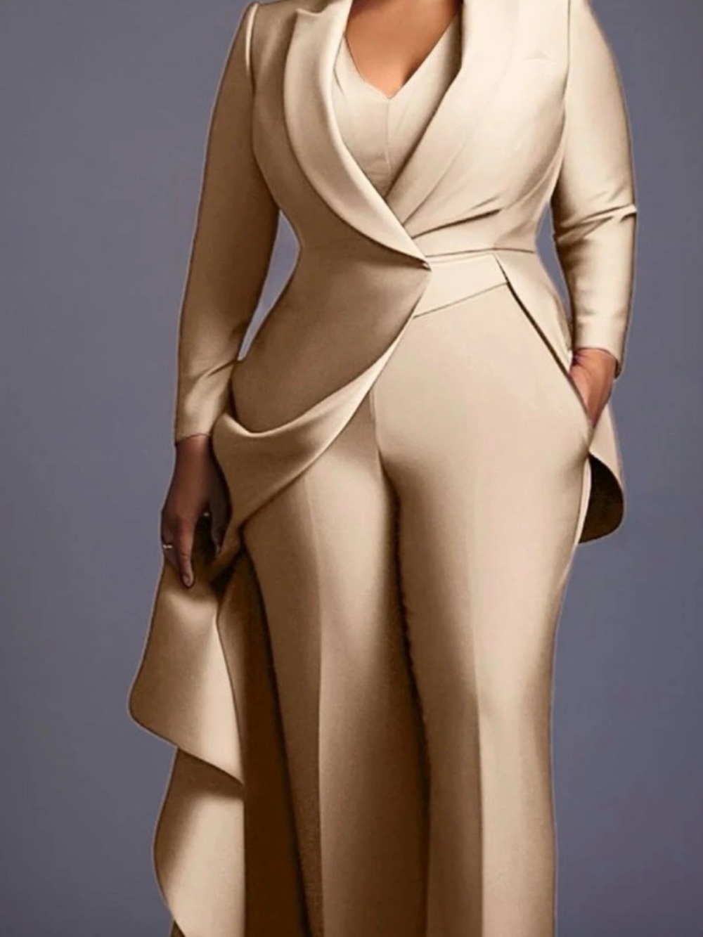 NWT Xpluswear Design Plus Size Mother Of The Bride Elegant Champagne Turndown